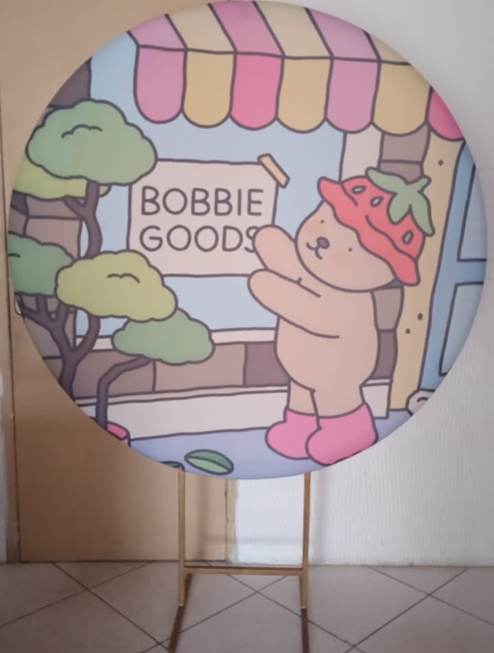 Capa Para Painel Redondo Bobbie Goods - 1,5Mt - Bonequinha Preta Festas
