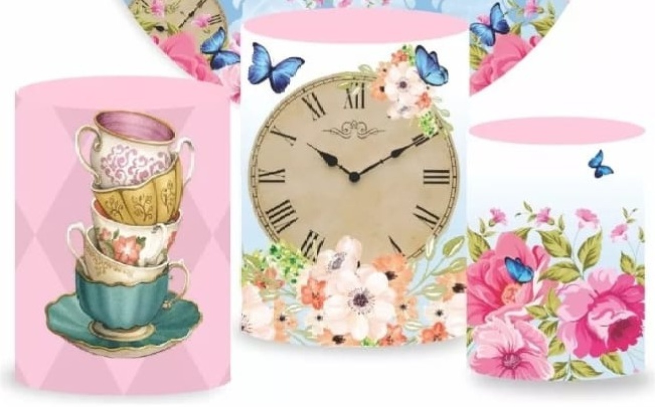 Trio de Capa Para Cilindro Alice - Bonequinha Preta Festas