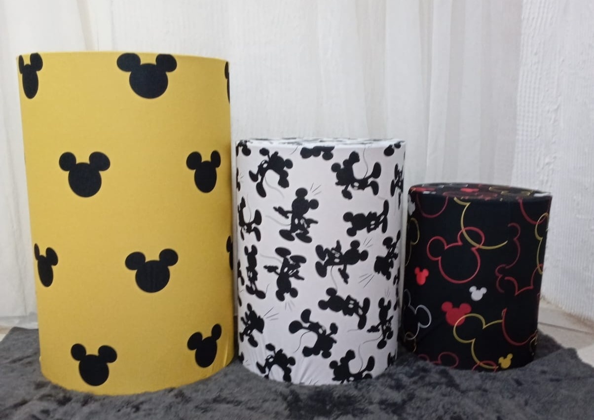 Trio de Capa Para Cilindro Mickey - Bonequinha Preta Festas