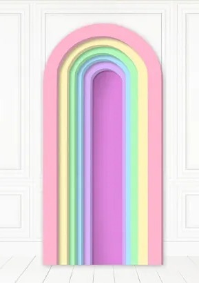 Capa Para Painel Romano Ripado Efeito 3D Arco Iris - Bonequinha Preta Festas