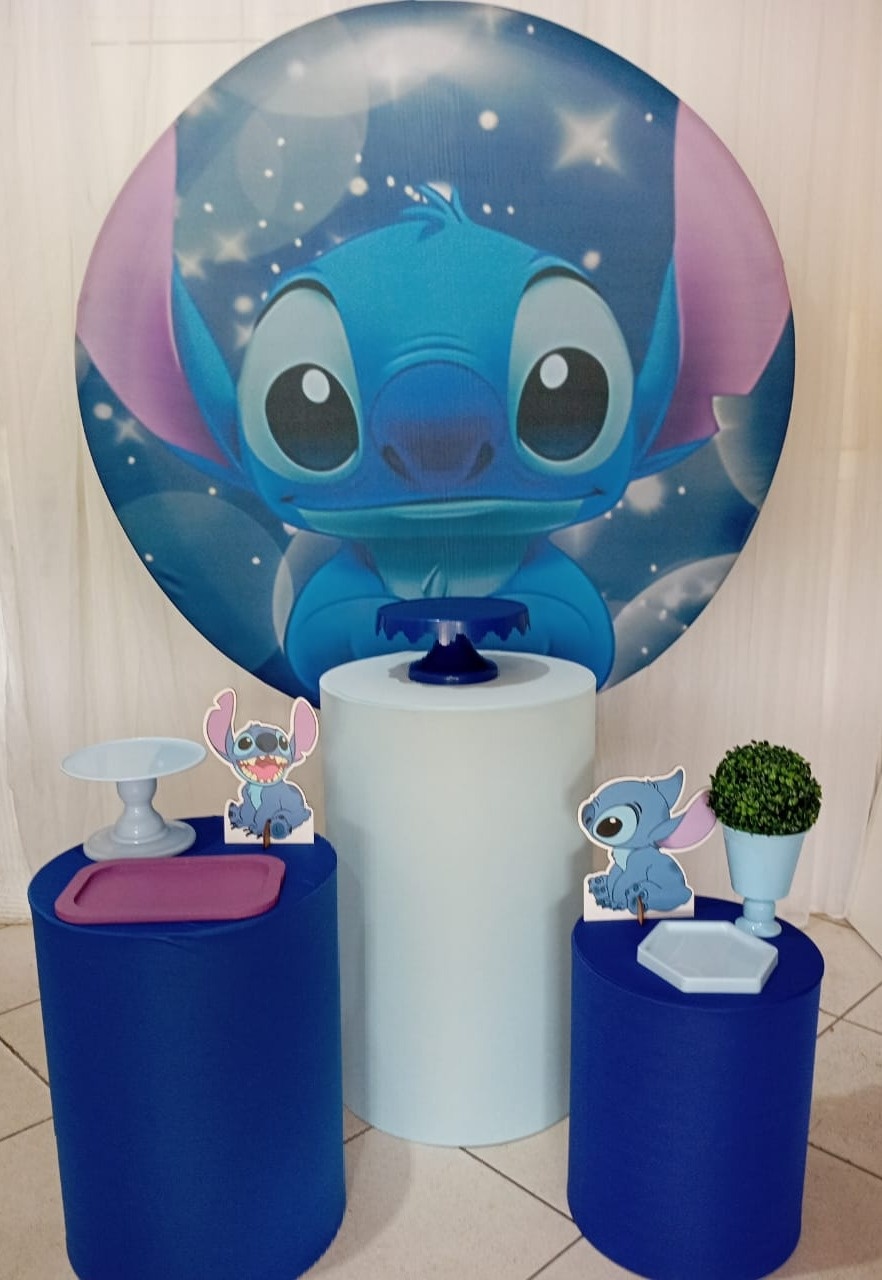 Kit Básico - Stitch Azul - Bonequinha Preta Festas