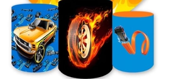 Trio de Capa Para Cilindro Hot Wheels - Bonequinha Preta Festas