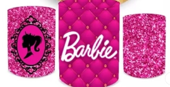Trio de Capa Para Cilindro Barbie - Bonequinha Preta Festas