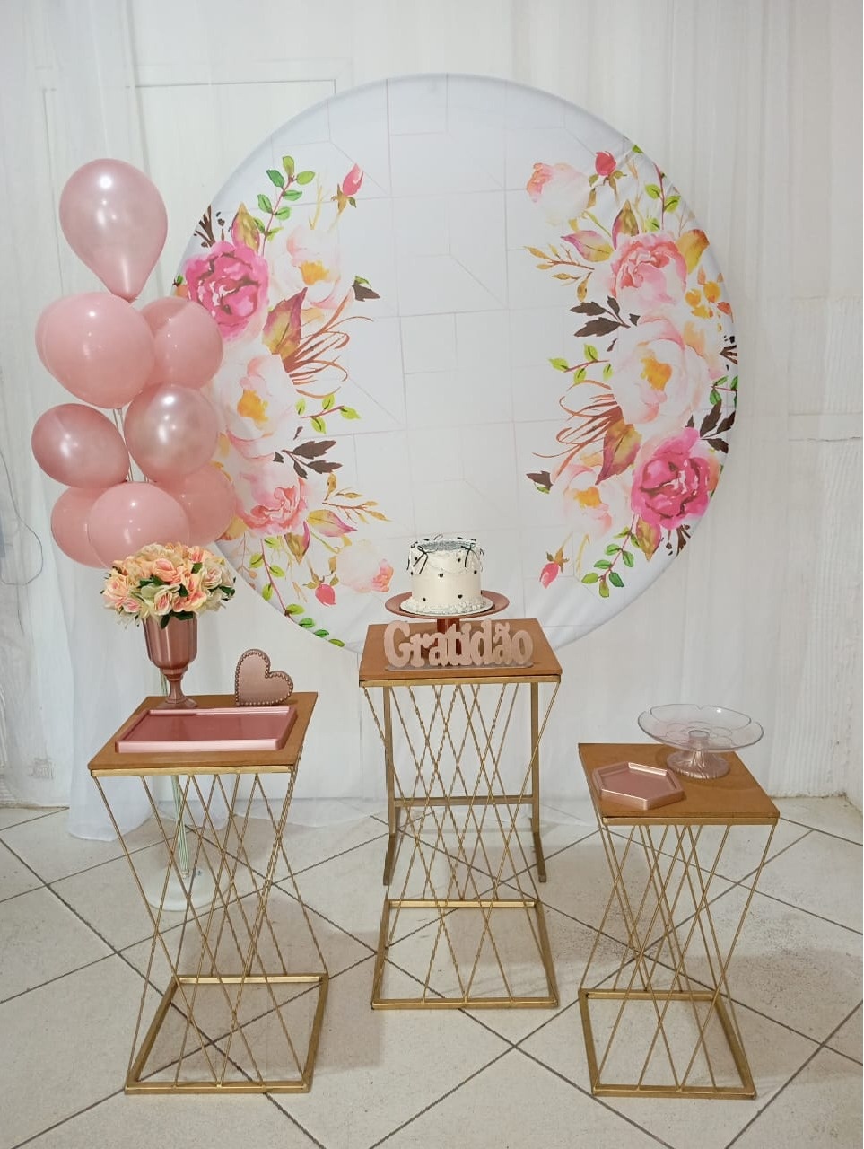 Kit Básico - Floral Cilindro de Ferro - Bonequinha Preta Festas