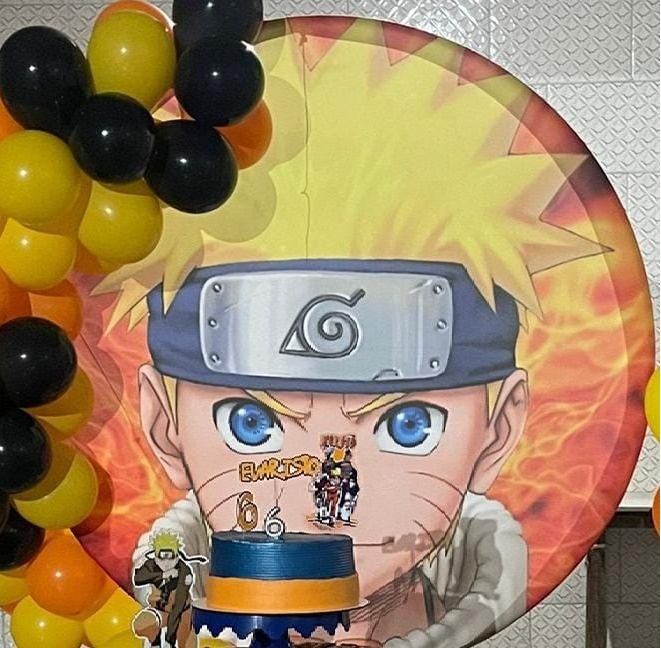 Capa Para Painel Redondo Naruto 1,5Mt - Bonequinha Preta Festas