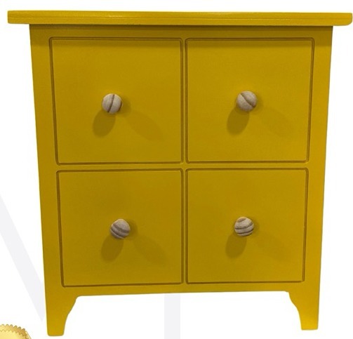 Mini Aparador Amarelo Ouro - Bonequinha Preta Festas