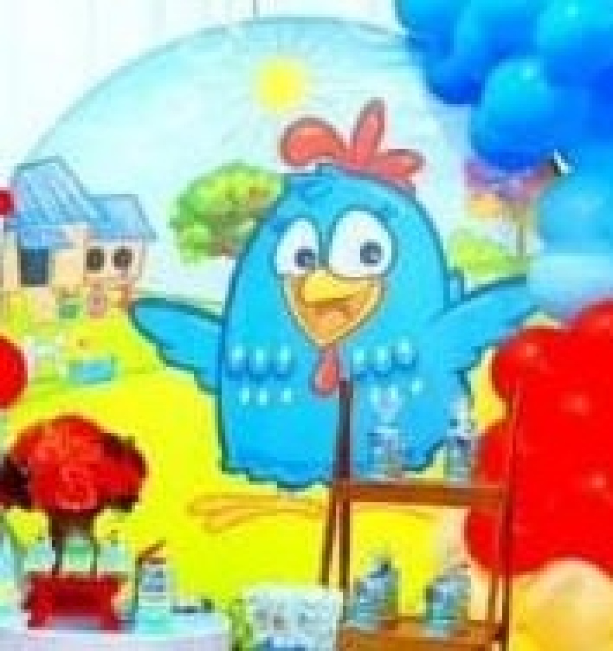 Capa Para Painel Redondo Galinha Pintadinha - 1,5Mt - Bonequinha Preta Festas