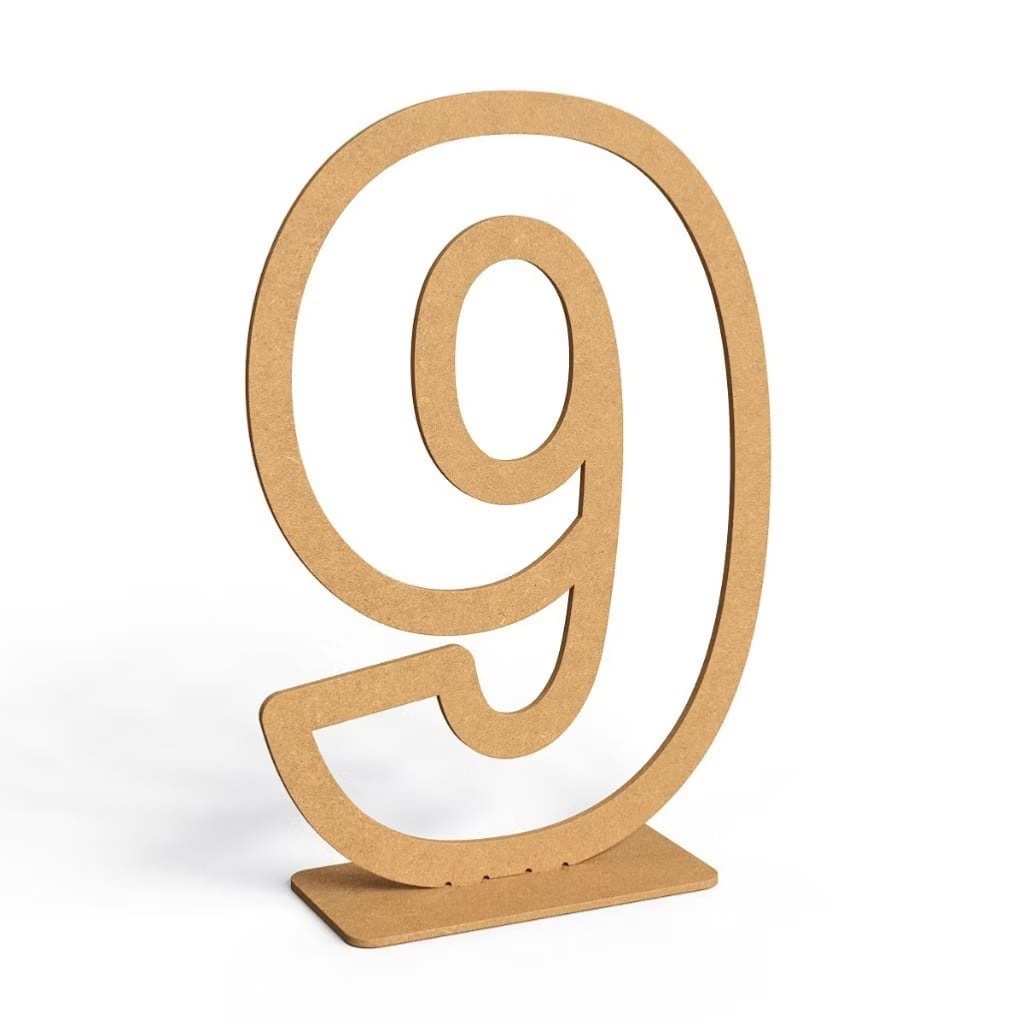 Número 9 de Mdf 60Cm - Bonequinha Preta Festas