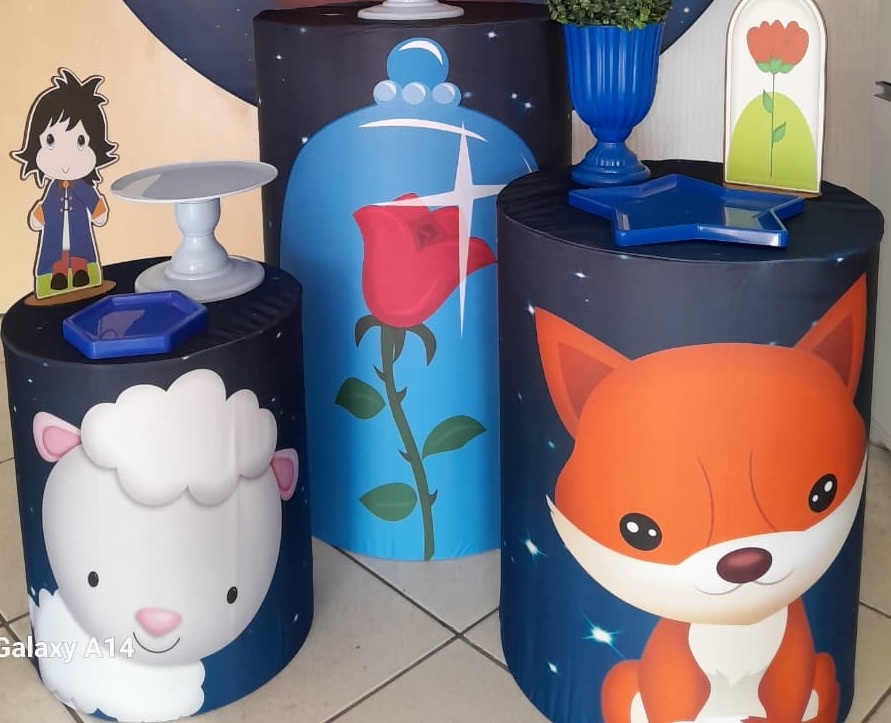 Trio de Capa Para Cilindro Pequeno Príncipe - Bonequinha Preta Festas