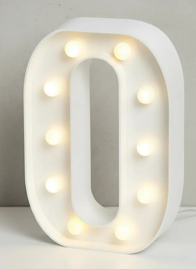 Número 0 de Mesa de Led - Bonequinha Preta Festas