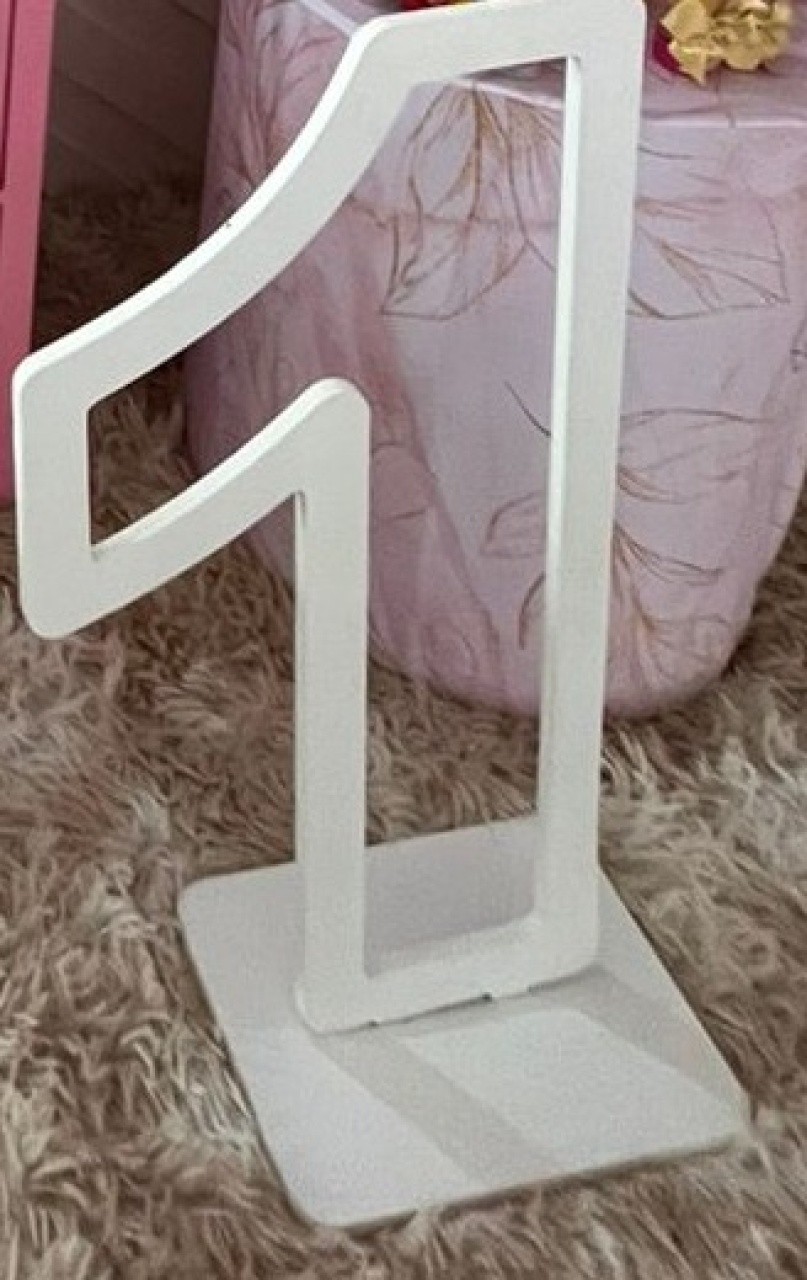 Número 1 de Mdf 60Cm - Bonequinha Preta Festas