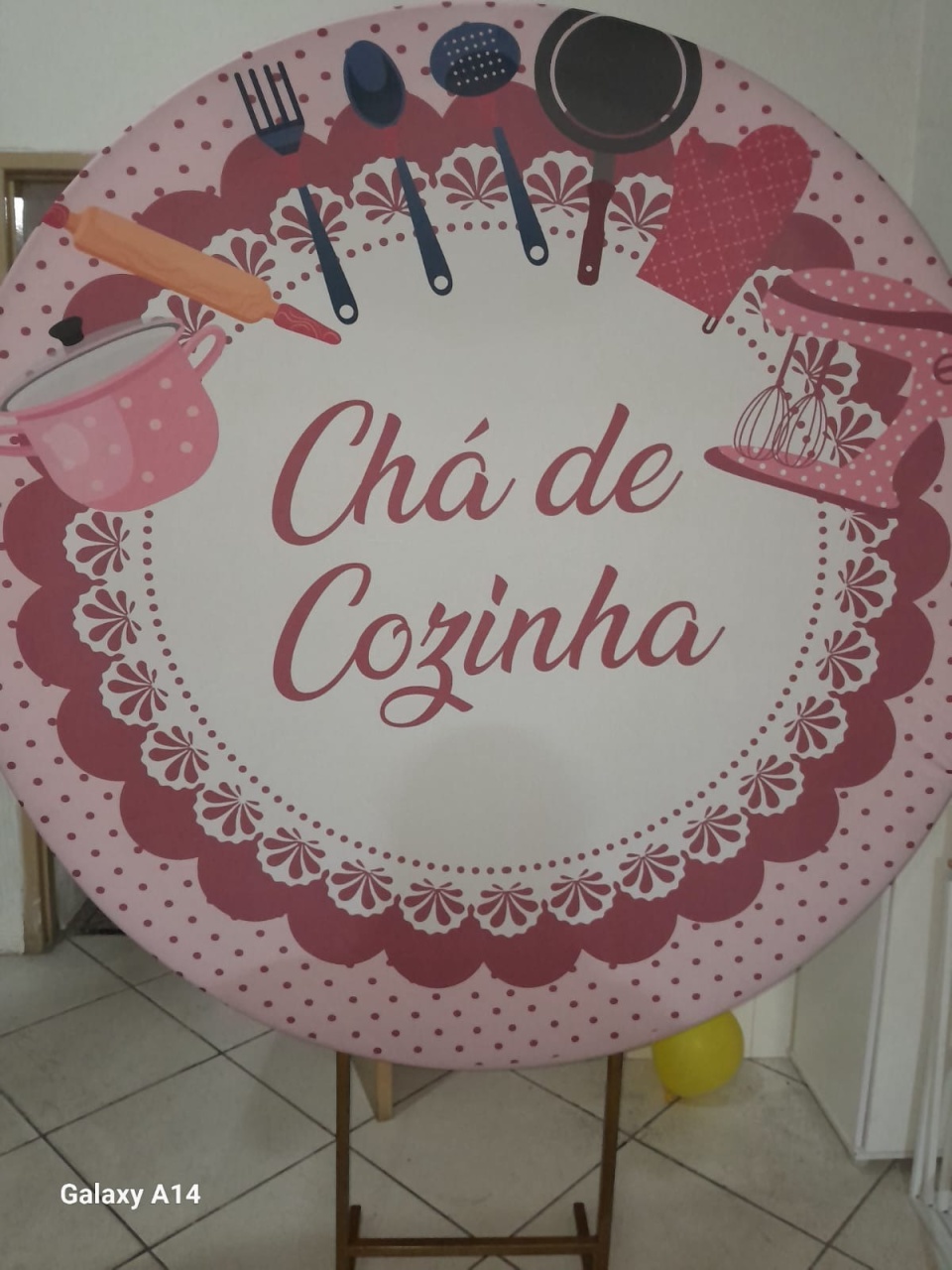 Capa Para Painel Redondo Chá de Cozinha - 1,5Mt - Bonequinha Preta Festas