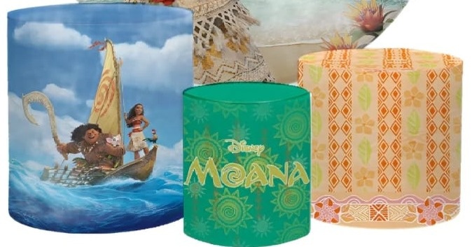 Trio de Capa Para Cilindro Moana - Bonequinha Preta Festas