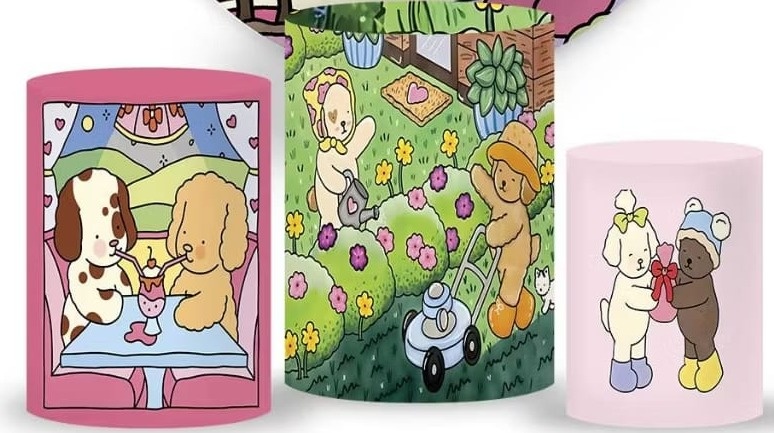 Trio de Capa Para Cilindro Bobbie Goods - Bonequinha Preta Festas