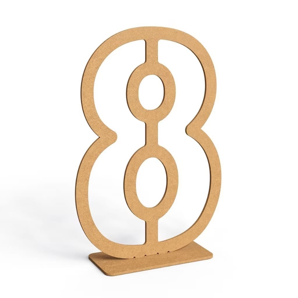 Número 8 de Mdf 60Cm - Bonequinha Preta Festas