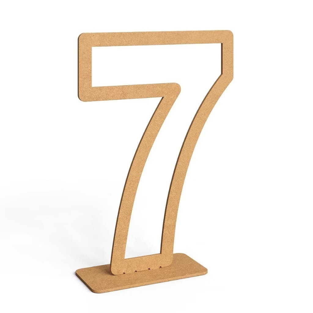 Número 7 de Mdf 60Cm - Bonequinha Preta Festas