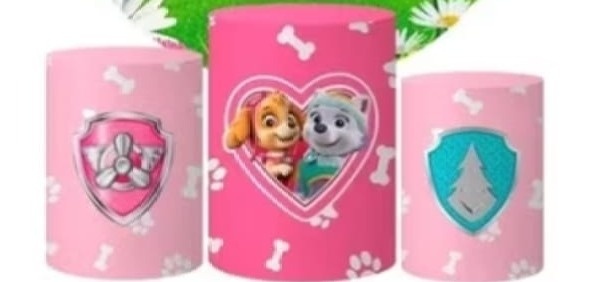 Trio de Capa Para Cilindro Patrulha Canina / Sky E Everest  - Bonequinha Preta Festas