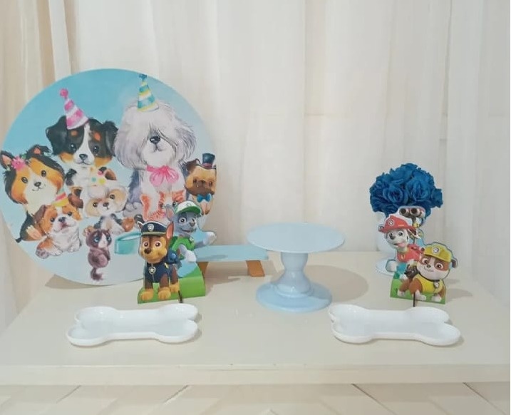 Kit Festa Na Mesa - Pets Menino - Bonequinha Preta Festas