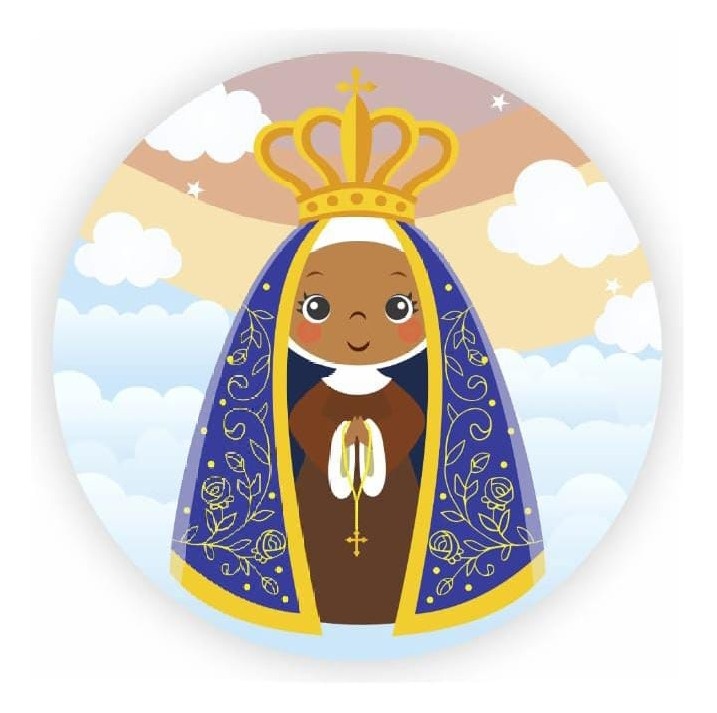 Capa Para Painel Redondo Nossa Senhora Aparecida 1,5Mt - Bonequinha Preta Festas