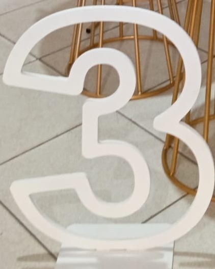 Número 3 de Mdf 60Cm - Bonequinha Preta Festas