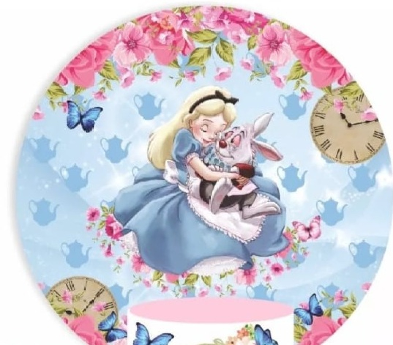 Capa Para Painel Redondo Alice - 1,5Mt - Bonequinha Preta Festas