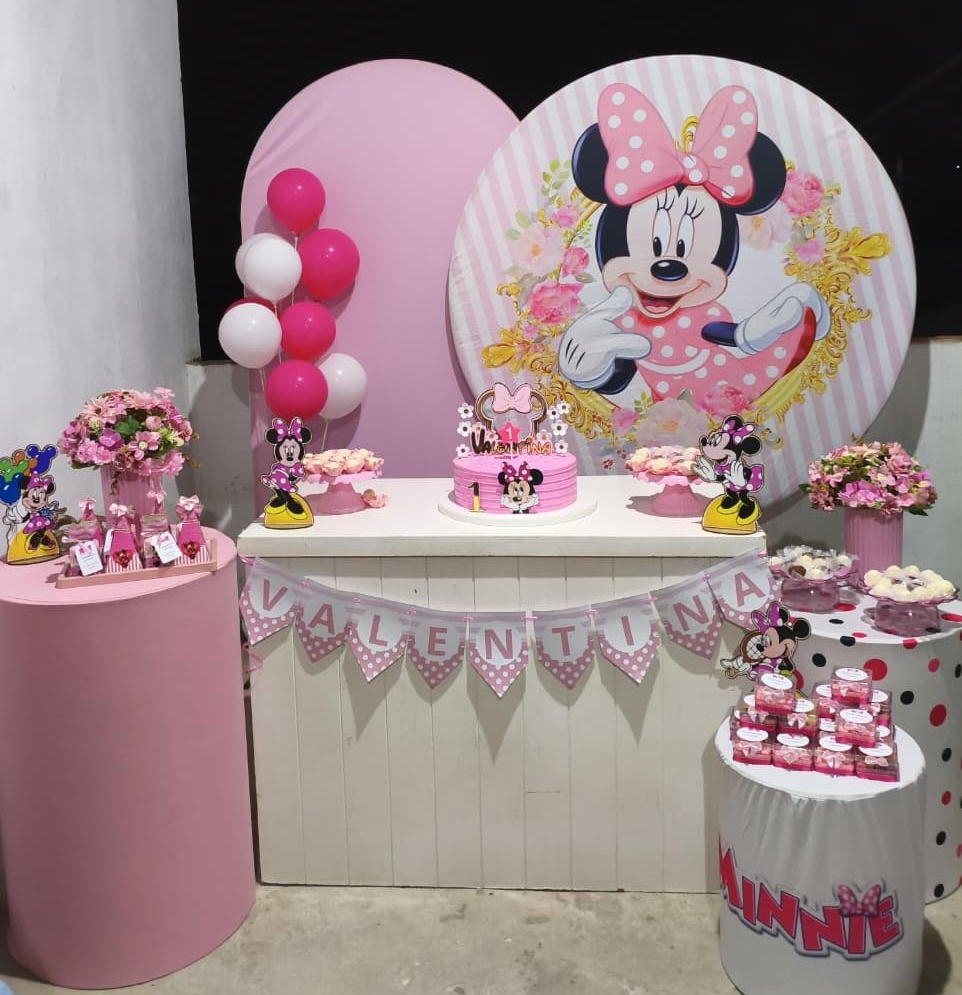 Kit Luxo -  Minnie Rosa - Bonequinha Preta Festas