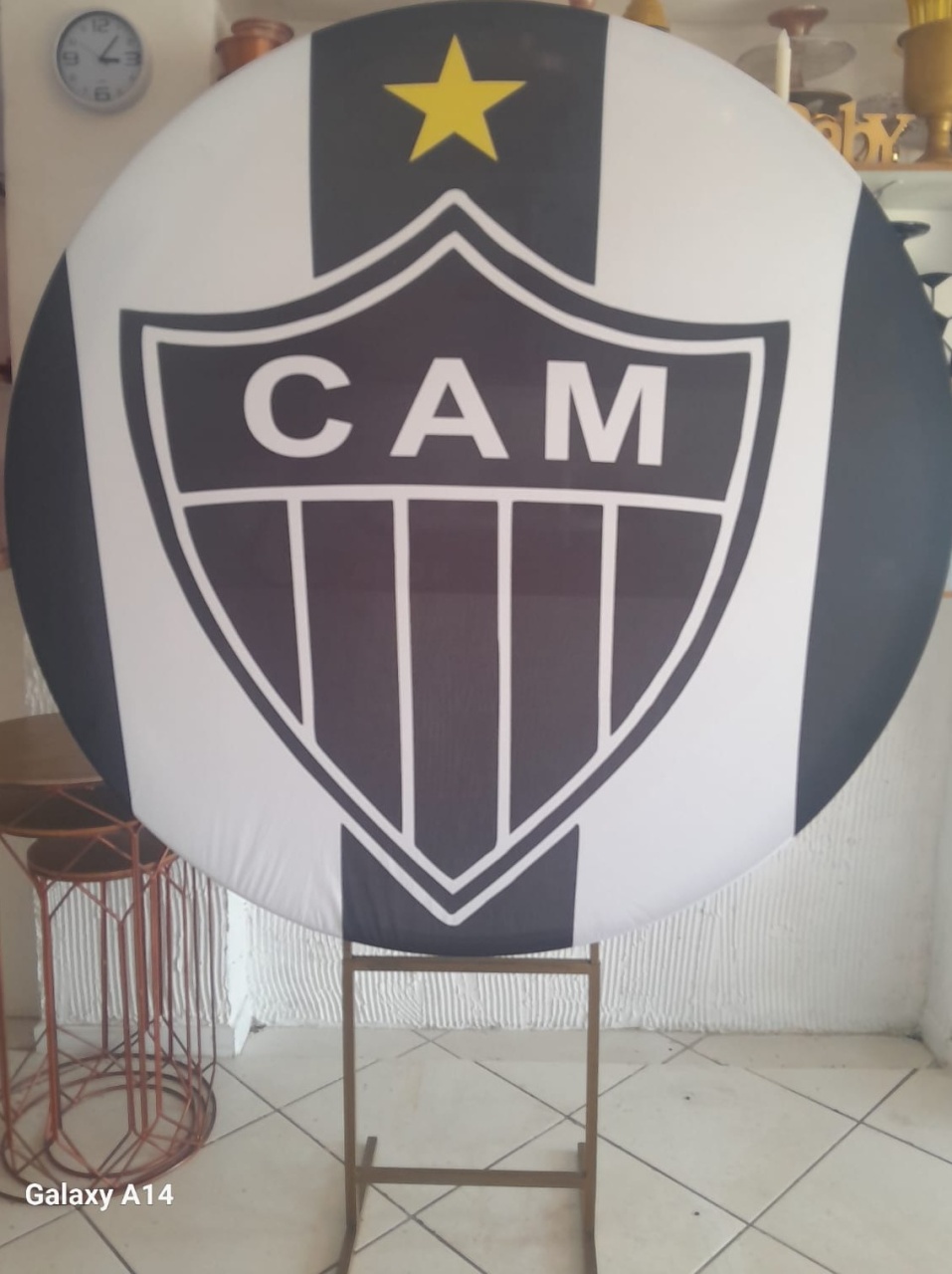 Capa Para Painel Redondo Atlético - 1,5Mt - Bonequinha Preta Festas