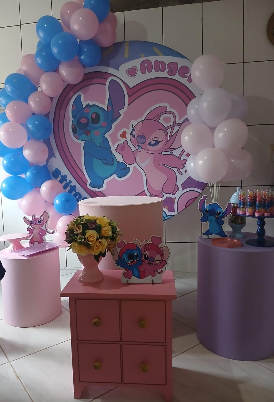Kit Completo - Stitch E Angel - Bonequinha Preta Festas