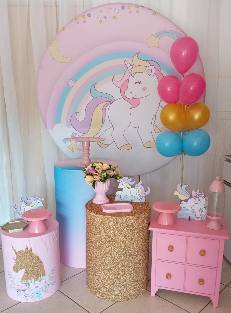 Kit Completo - Unicórnio - Bonequinha Preta Festas