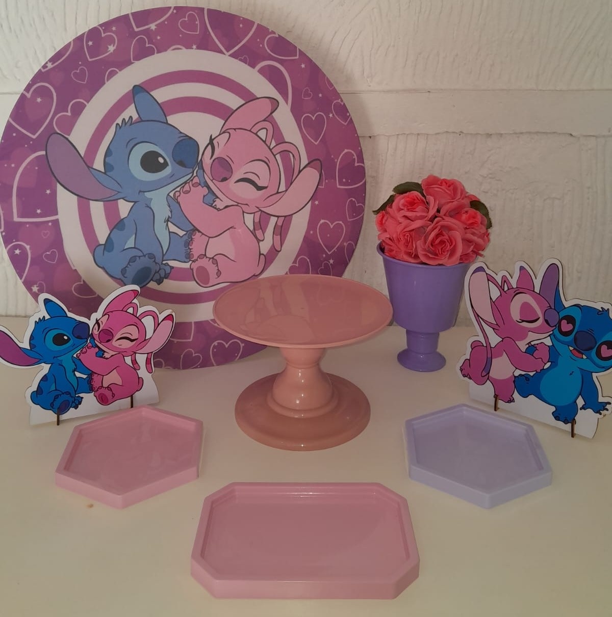Kit Festa Na Mesa - Stitch E Angel - Bonequinha Preta Festas