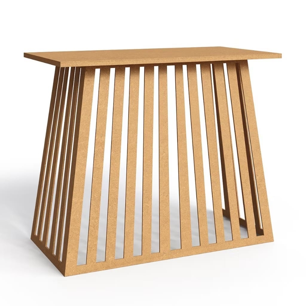 Mesa Triangulo Ripada Mdf - Envernizada - Bonequinha Preta Festas