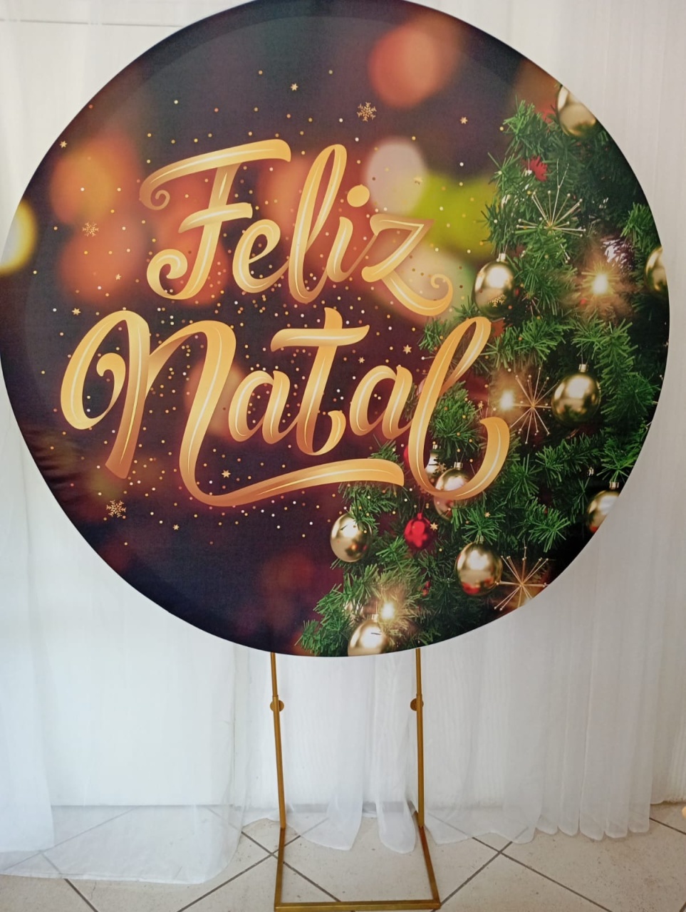 Capa Para Painel Redondo Natal - 1,5Mt - Bonequinha Preta Festas