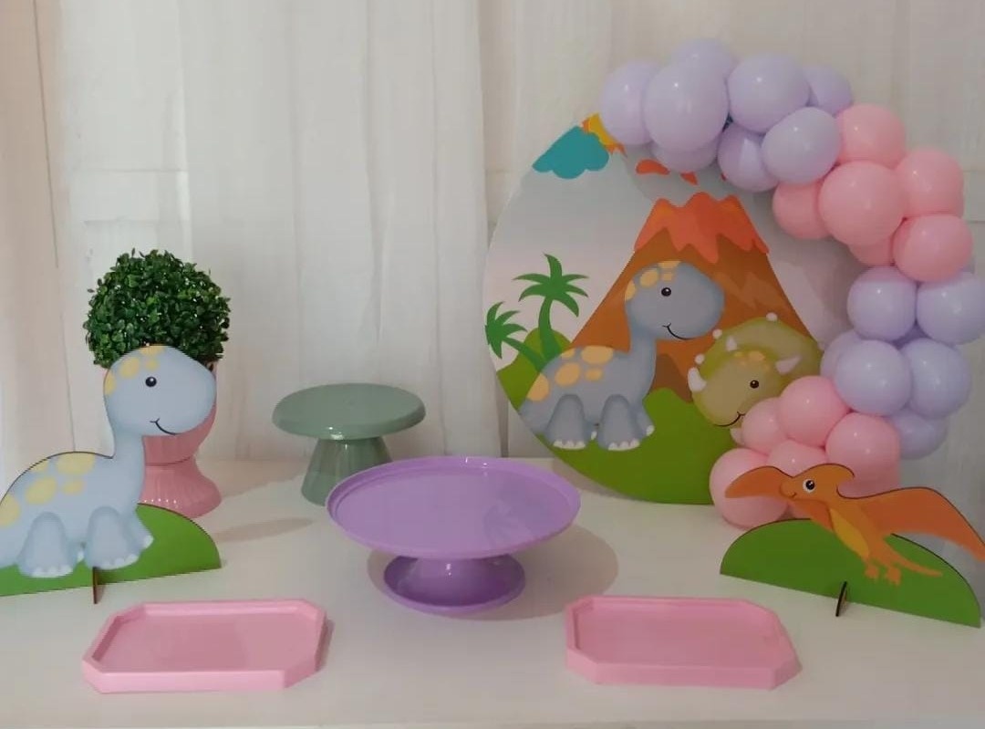 Kit Festa Na Mesa - Dino Baby - Bonequinha Preta Festas