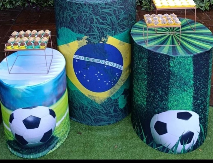 Trio de Capa Para Cilindro Brasil / Futebol / Copa Do Mundo - Bonequinha Preta Festas