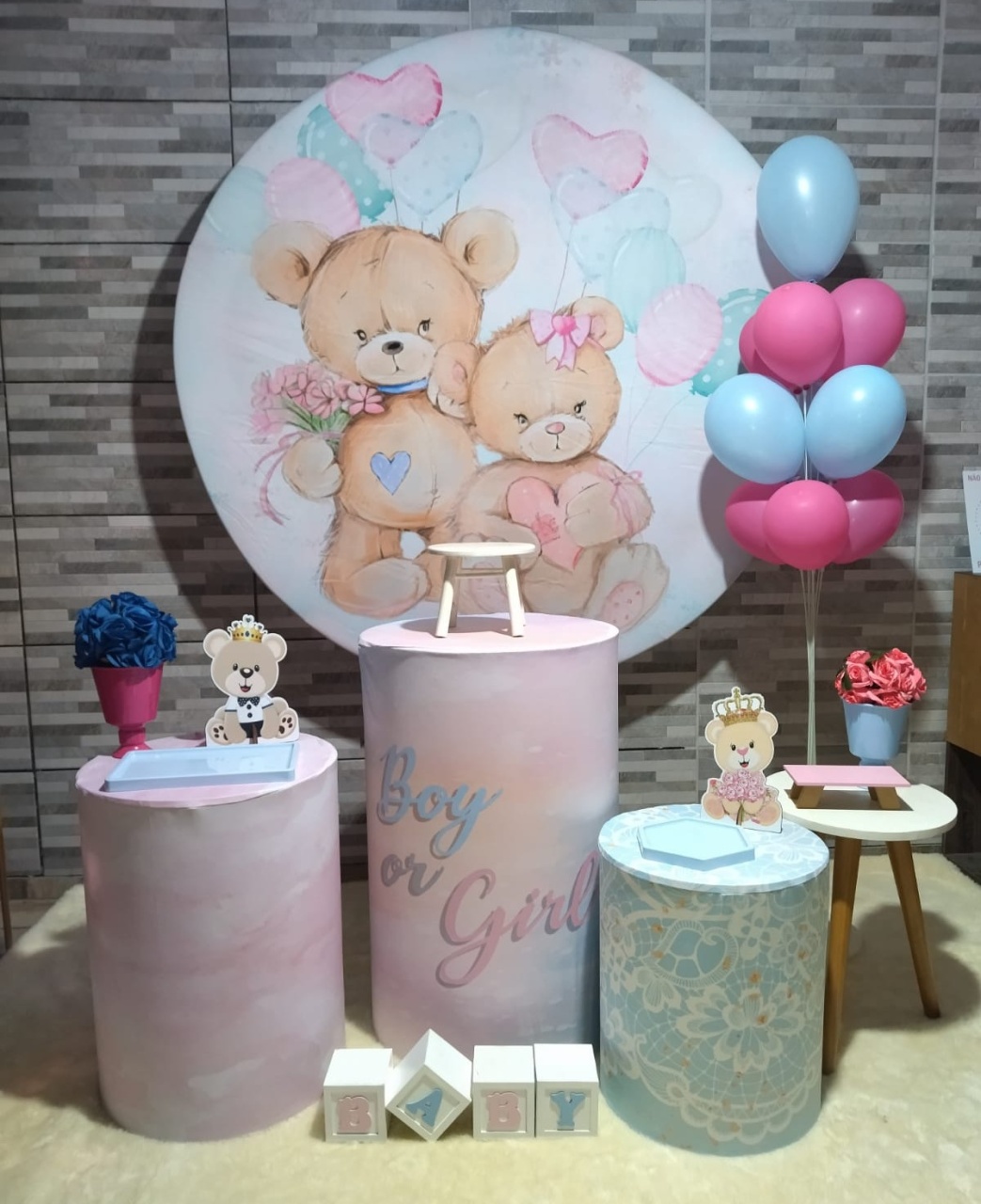 Kit Completo - Chá Revelação Ursinhos - Bonequinha Preta Festas
