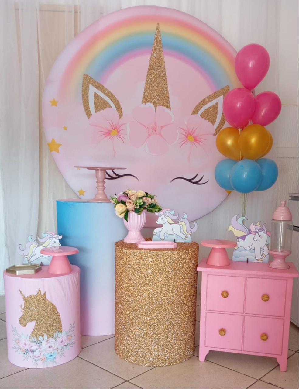 Kit Completo - Unicórnio - Bonequinha Preta Festas