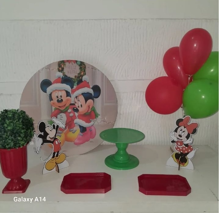 Kit Festa Na Mesa - Natal Mickey E Minnie - Bonequinha Preta Festas