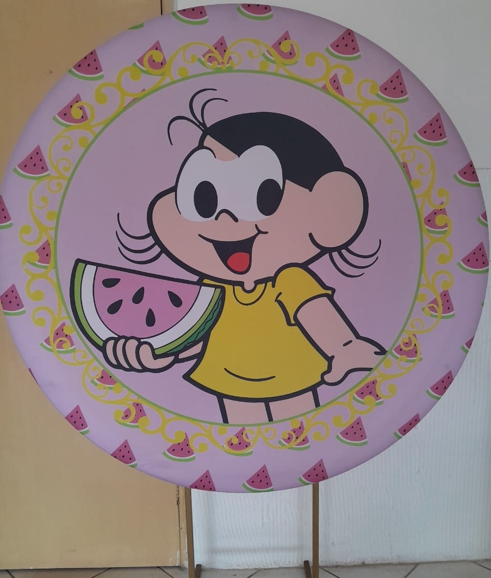 Capa Para Painel Redondo Magali 1,5Mt - Bonequinha Preta Festas