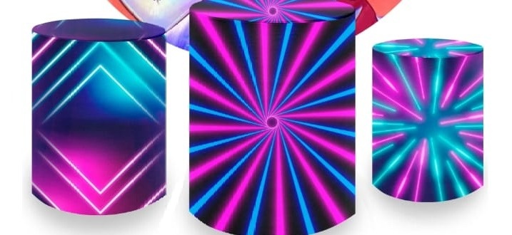 Trio de Capa Para Cilindro Guerreiras Do K-Pop / Neon / Balada - Bonequinha Preta Festas