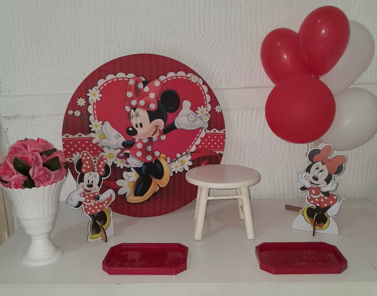 Kit Festa Na Mesa - Minnie Vermelha - Bonequinha Preta Festas