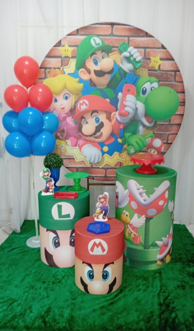 Kit Básico - Super Mário - Bonequinha Preta Festas