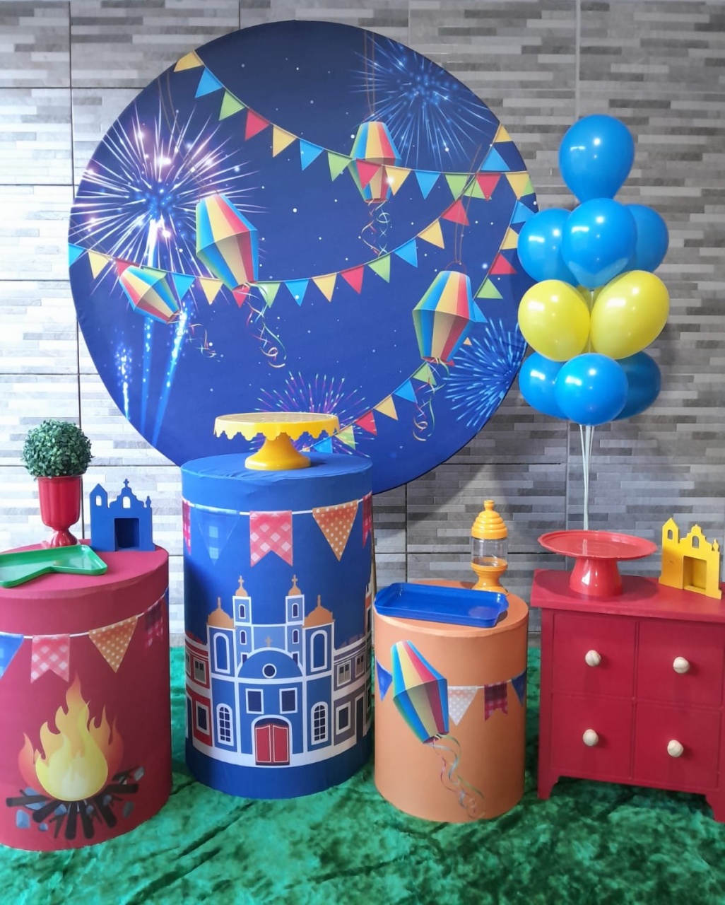 Kit M - Arraiá Azul / Festa Junina - Bonequinha Preta Festas
