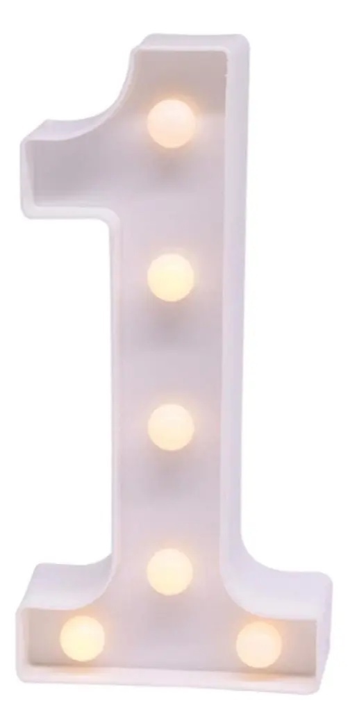 Número 1 de Mesa de Led - Bonequinha Preta Festas
