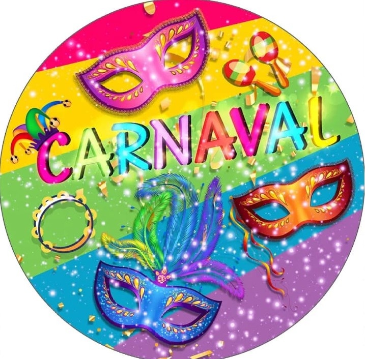 Capa Para Painel Redondo Carnaval - 1,5Mt - Bonequinha Preta Festas