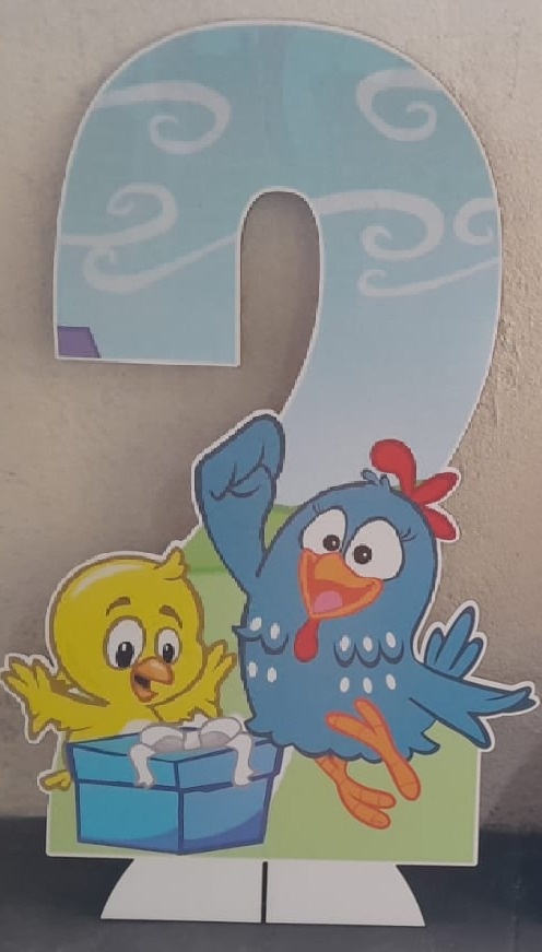 Número 2 de Mdf Galinha Pintadinha - Bonequinha Preta Festas