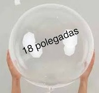 Balão Bublle 18" Transparente - Bonequinha Preta Festas