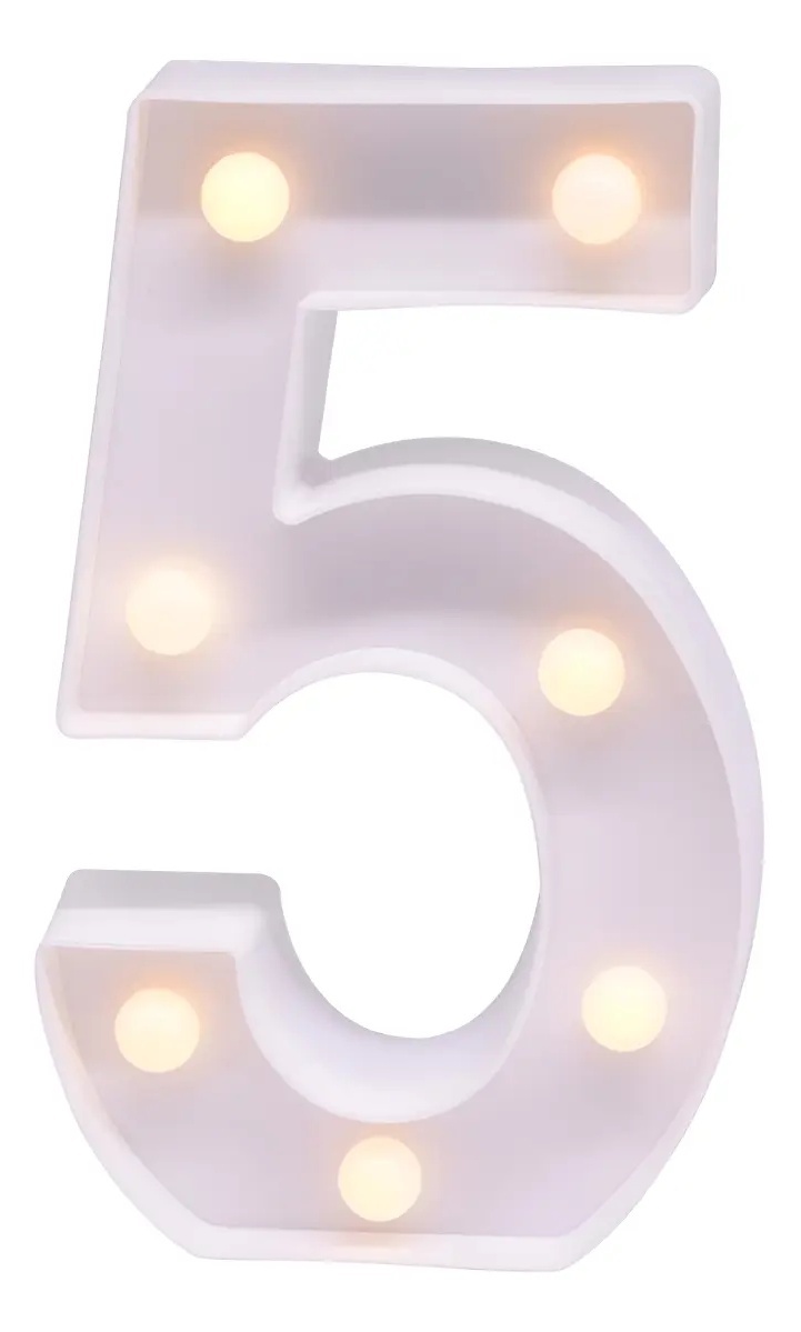 Número 5 de Mesa de Led - Bonequinha Preta Festas