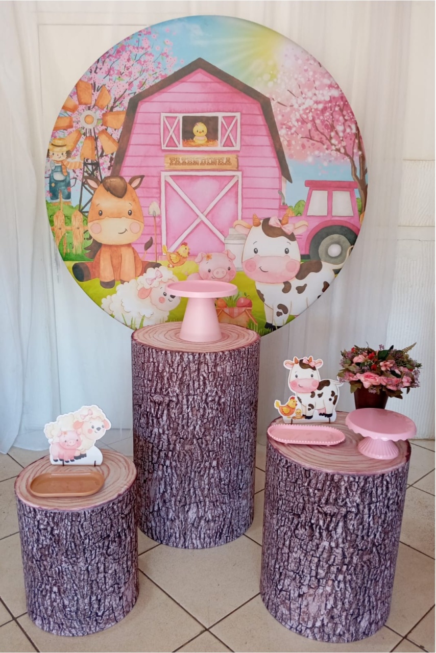 Kit Básico - Fazendinha Rosa - Bonequinha Preta Festas