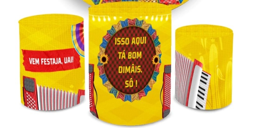 Trio de Capa Para Cilindro Arraiá / Festa Junina - Bonequinha Preta Festas