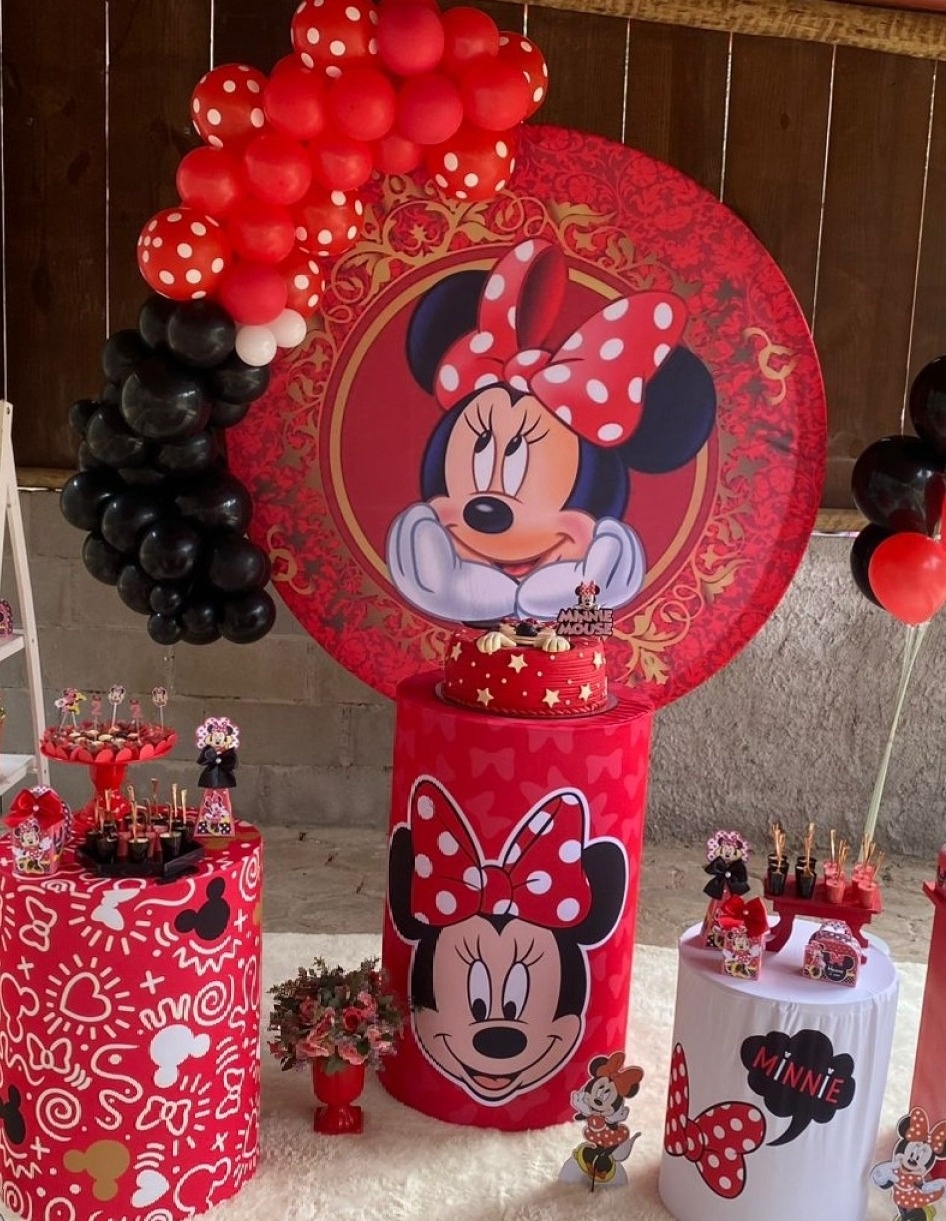 Kit Básico - Minnie Vermelha - Bonequinha Preta Festas